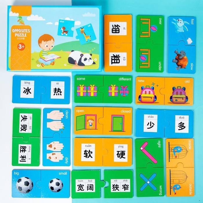 

Chinese English Opposite Puzzle Mainan Edukasi Anak