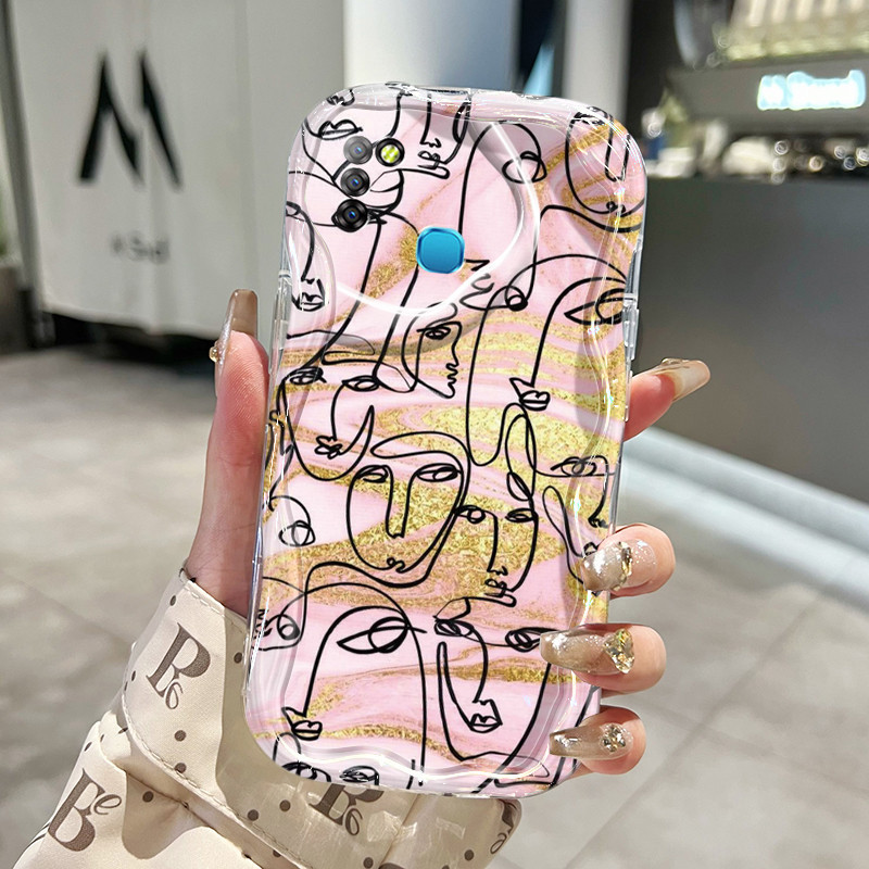 Casing Hp Infinix Smart 5 Case Kesing pelindung silikon Softcase lembut baru HP ponsel pola wajah ab