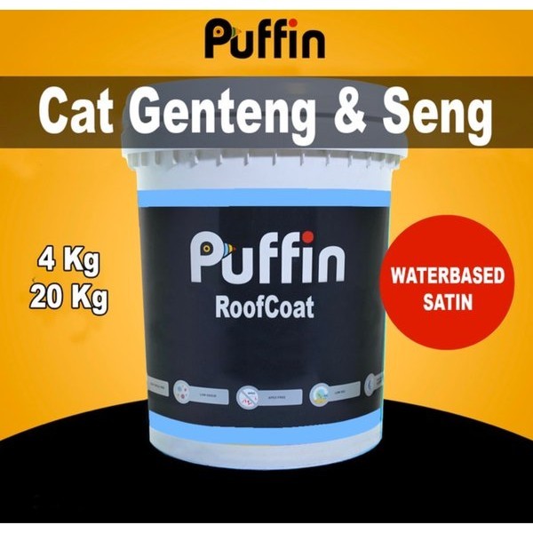 CAT GENTENG PUFFIN ROOFCOAT SATIN 20KG WATERBASED CAT ATAP ANTI BOCOR ANTI AIR