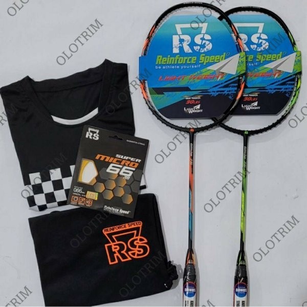 Raket Badminton Bulutangkis Ringan RS Reinforce Speed Glide 75 Control Smash Original Bonus Lengkap