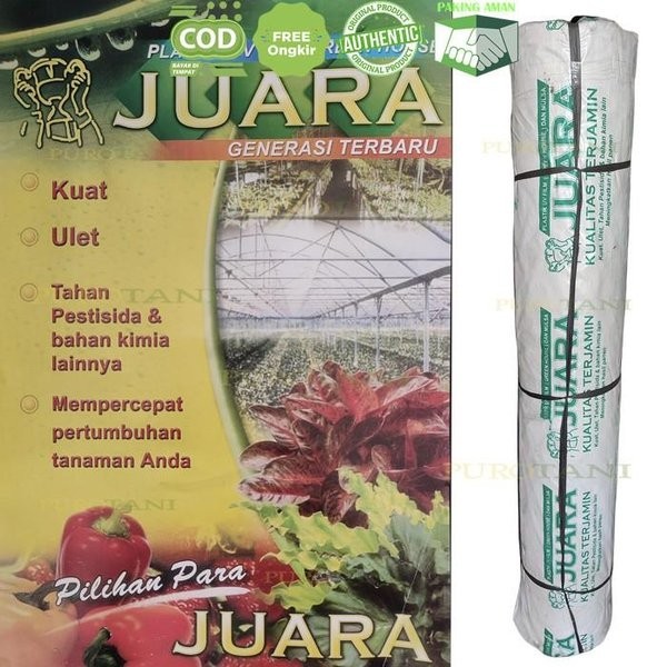 PLASTIK ULTRA VIOLET UV 1ROLL LEBAR 4 M GREEN HOUSE MERK JUARA