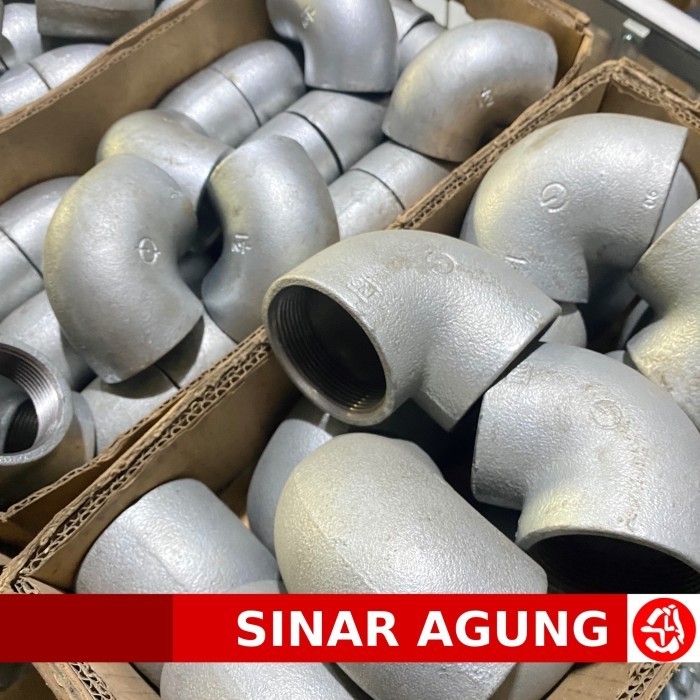 Produk Terbaru Elbow / Knee Galvanis Drat Dalam 1 1/2 Inch Pipa