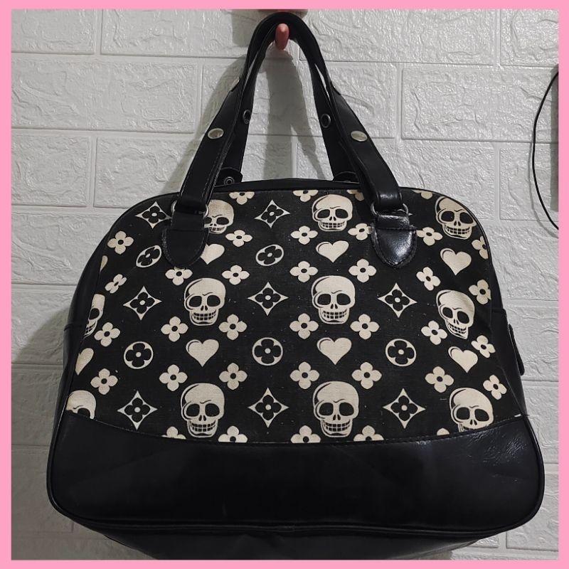 tas tote. tas minggat. tas besar kanvas tebal preloved