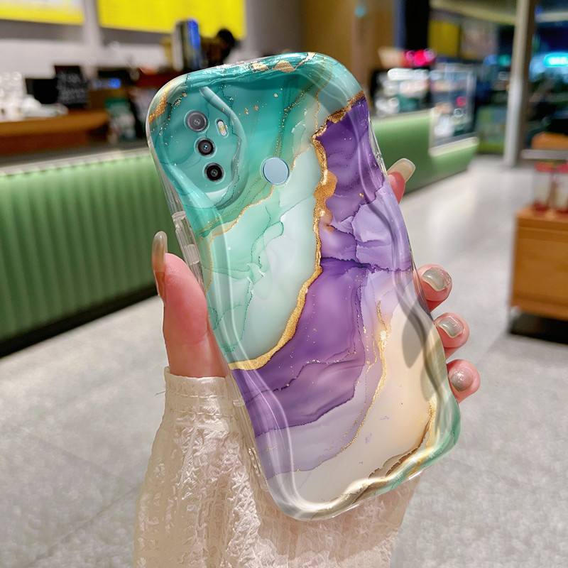 Casing Hp OPPO A53 2020 A53s A32 A33 2020 A11s Case sarung HP pola marmer warna semi Casing lembut m