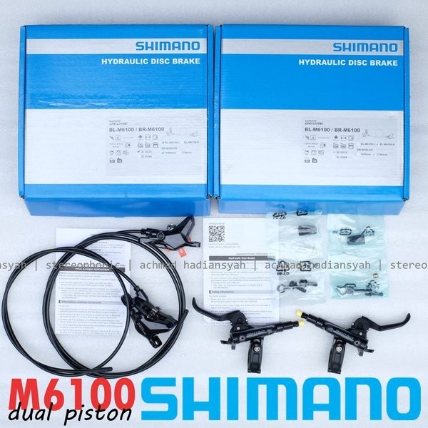 trsepasang KANAN KIRI.. Brakeset SHIMANO DEORE M6100 Brakeset Hidrolik Rem Hidrolik Shimano DEORE