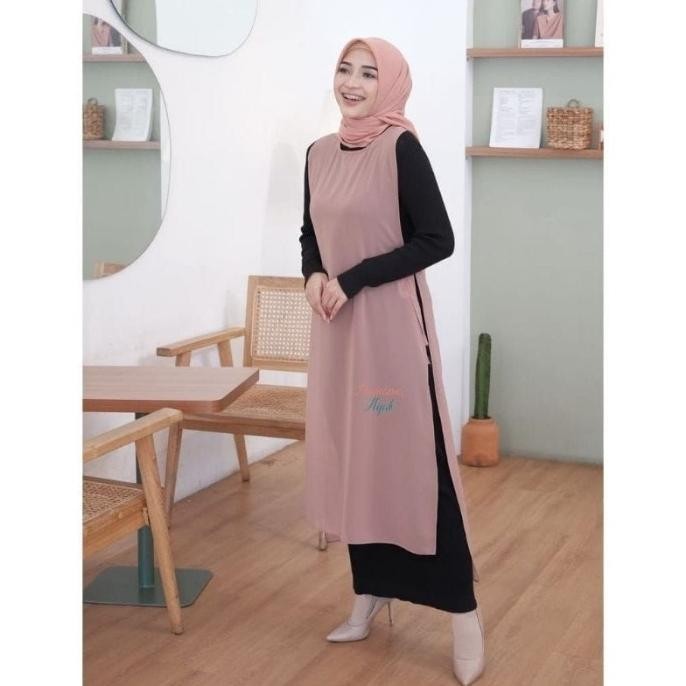 Daily Vest Outer Panjang Wanita Korean Style Jumbo Tanpa Lengan Suzhimart