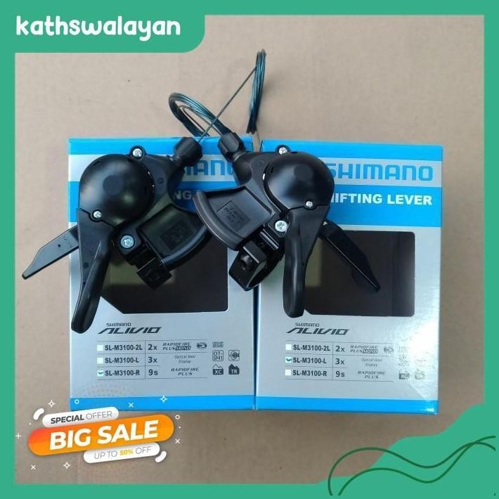 SHIFTER SHIMANO 3 X 9 SPEED 3SPEED 9SPEED ALIVIO SL-M3100 KIRI KANAN DIJAMIN GRATIS ONGKIR