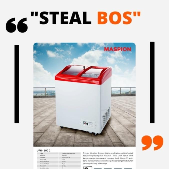 Maspion Ufh 100 C Sliding Door Freezer 100 Liter Chest Freezer Sliding Jiwamerdeka1
