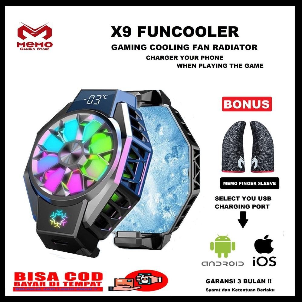 Original Memo X9 Funcooler Semiconductor Fan Cooler Radiator Pendingin Hp  Phone Cooler  Peltier Coo