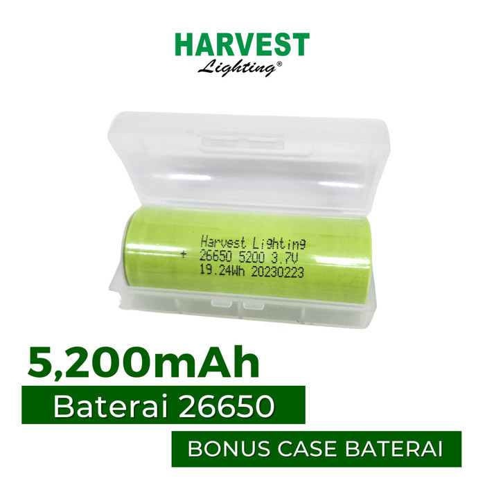 Harvest Lighting Battery 26650 Authentic 5200Mah Baterai Original