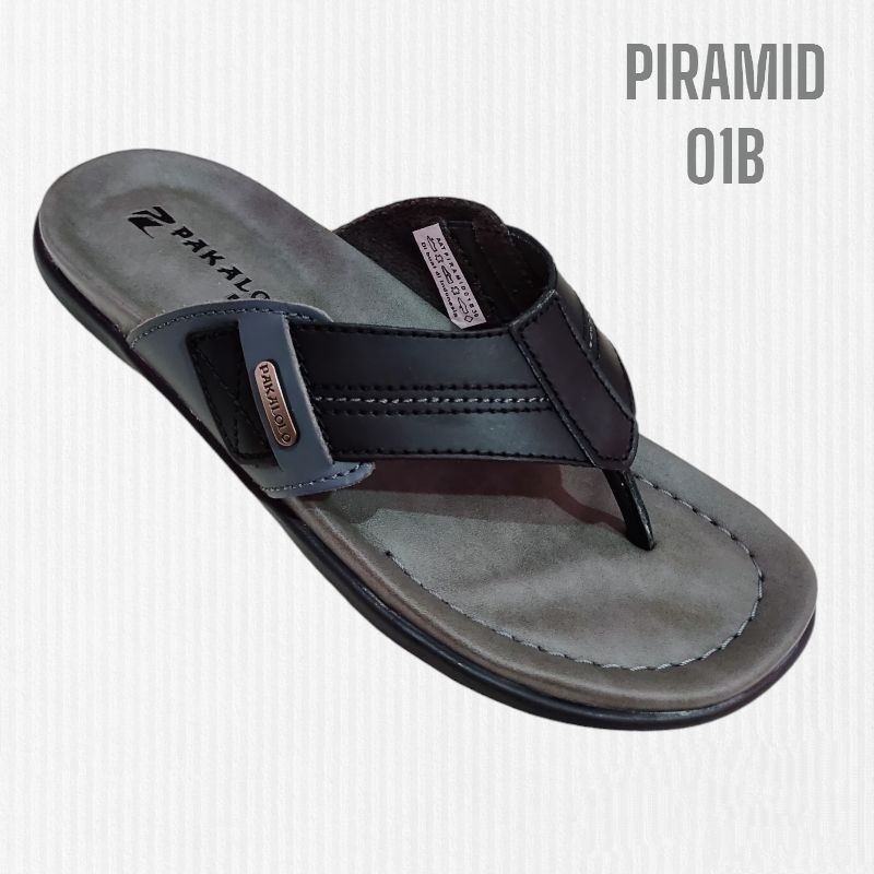 PAKALOLO PIRAMID 01 HITAM ORIGINAL / Sandal Pria Kulit Asli New/Arrival Ukuran 39-44