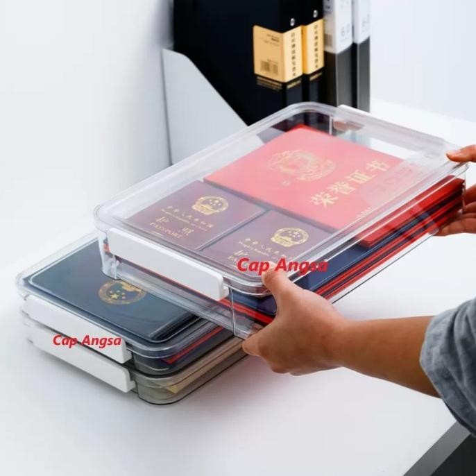 

Document Storage Transparan Tray Keeper Hardcase Holder Sertifikat A4