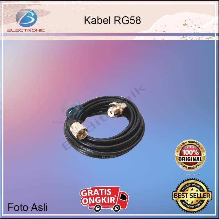 KABEL ANTENA RIG MOBIL / ANTENA HT CABLE / CABEL RG 58 RG58 5 METER