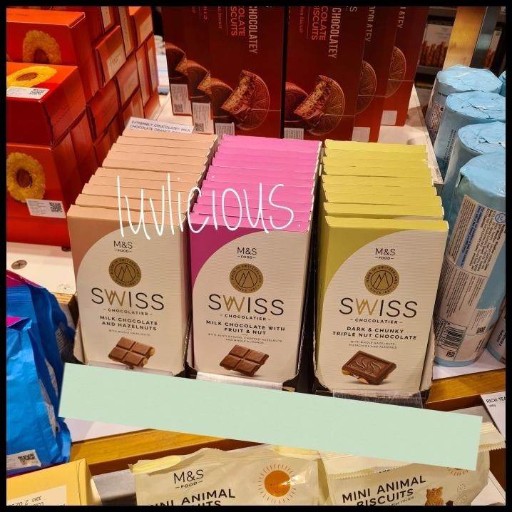 

M&S Marks & And Spencer Swiss Fruit Nut Milk Chocolate Coklat Cokelat