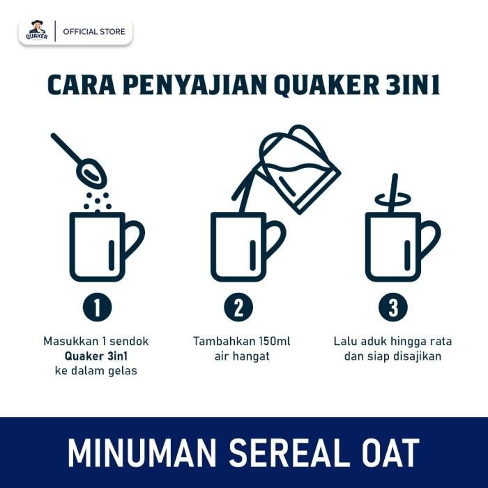 

BISA COD - QUAKER 3IN1 ANEKA RASA MINUMAN SEREAL OATS (ISI 8 SACHET)