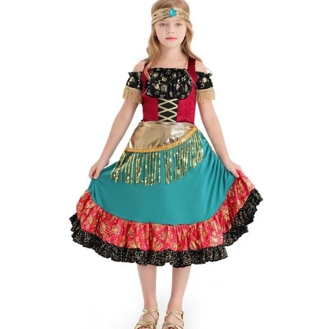 CR - Gypsy Girl Halloween Costume Romany Girl kostym Hindi Fortune Teller TERLARIS