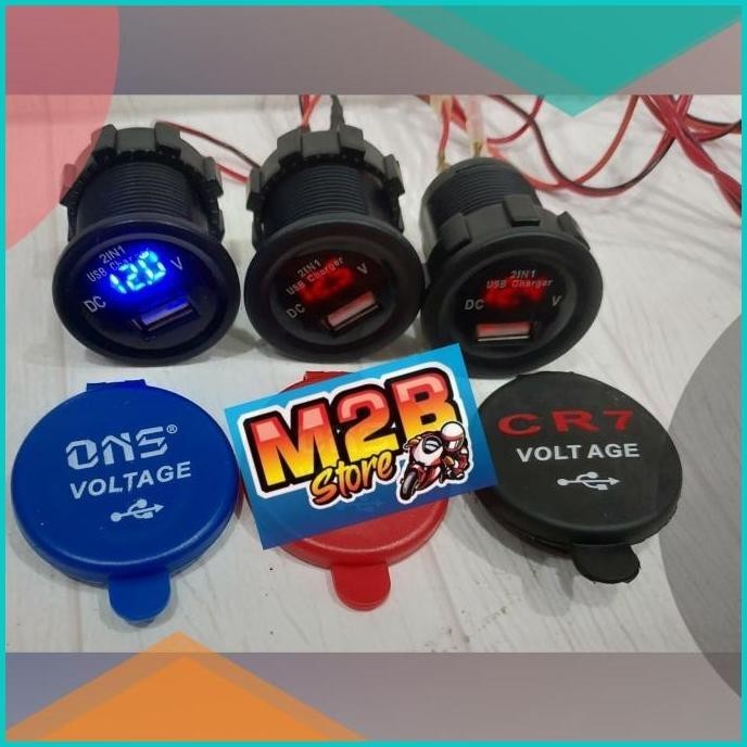 Voltmeter plus Charger usb Motor Universal honda yamaha suzuki CR7 CR