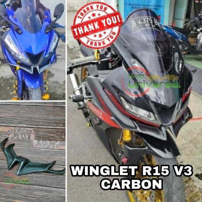 Winglet Yamaha R15 V3 Motif Carbon Aksesoris Variasi Motor