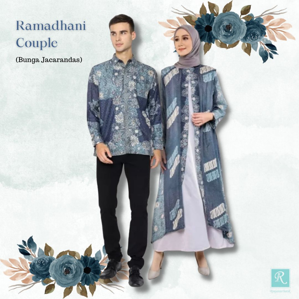 Rinjanie Batik - Couple Gamis Rhamadani Series - Couple Batik - Batik Modern - Couple Kekinian - Out