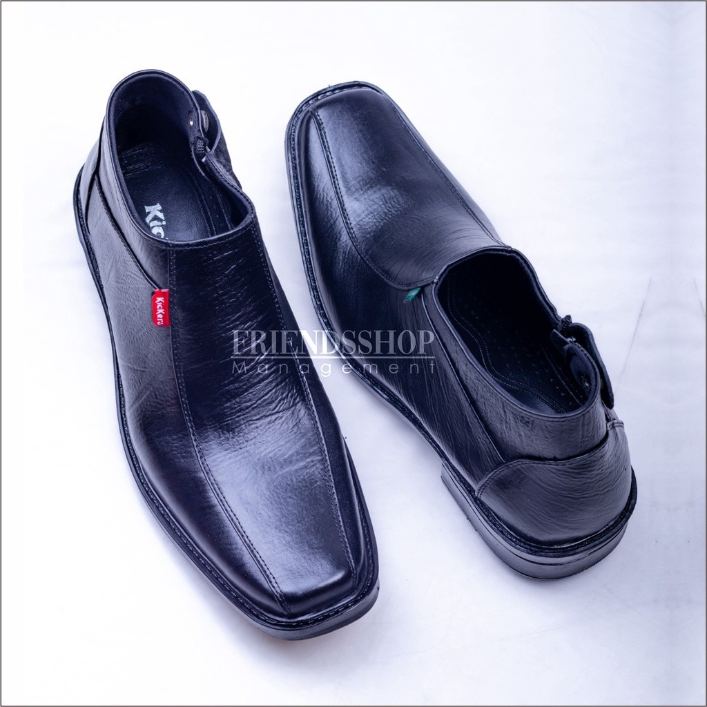 Promo Mega Sale 4.4 // Sepatu PDH Pantofel Boots Pria Kickers 100% Kulit Sapi ASLI Model E02 JAMINAN