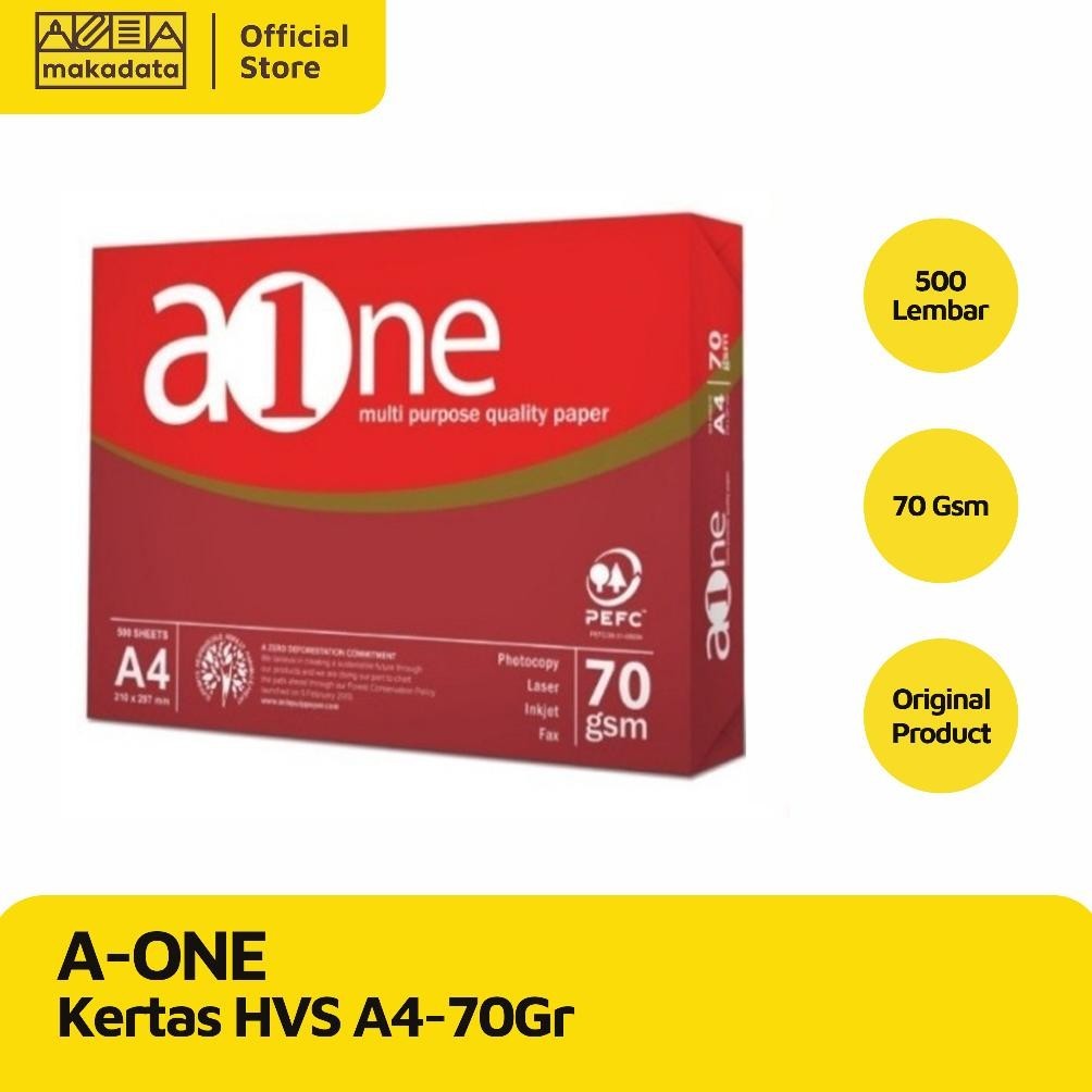 

ZAI-2530 KERTAS HVS / PRINT / FOTOCOPY A-ONE A4 70 GRAM (1 RIM) MURAH Viral