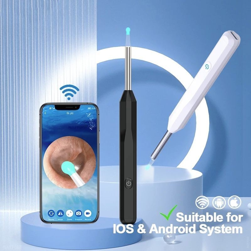 TaffOmicron Kamera Endoskopi Pembersih Telinga Endoscope HD WiFi - NE6 / Alat Pembersih Kotoran Teli