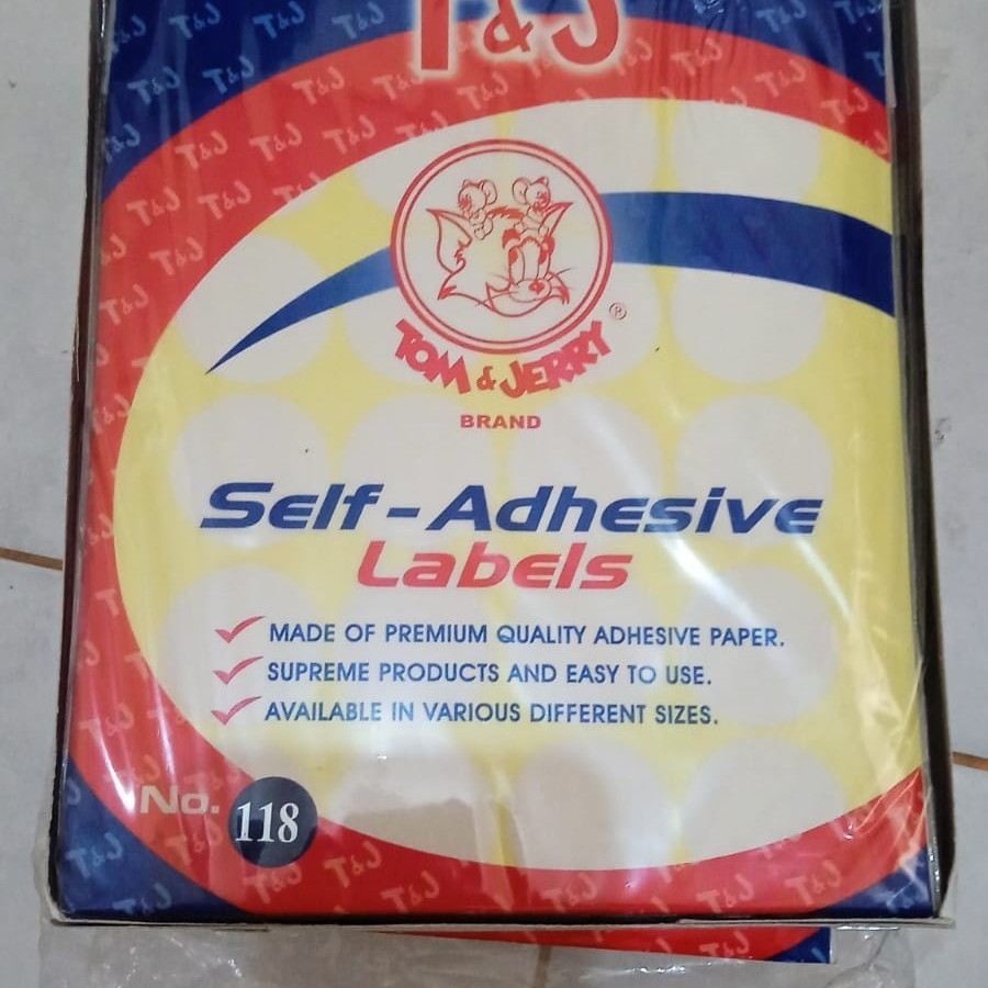 

label tom and jerry bulat.harga 1 pack isi 10 set - no.97