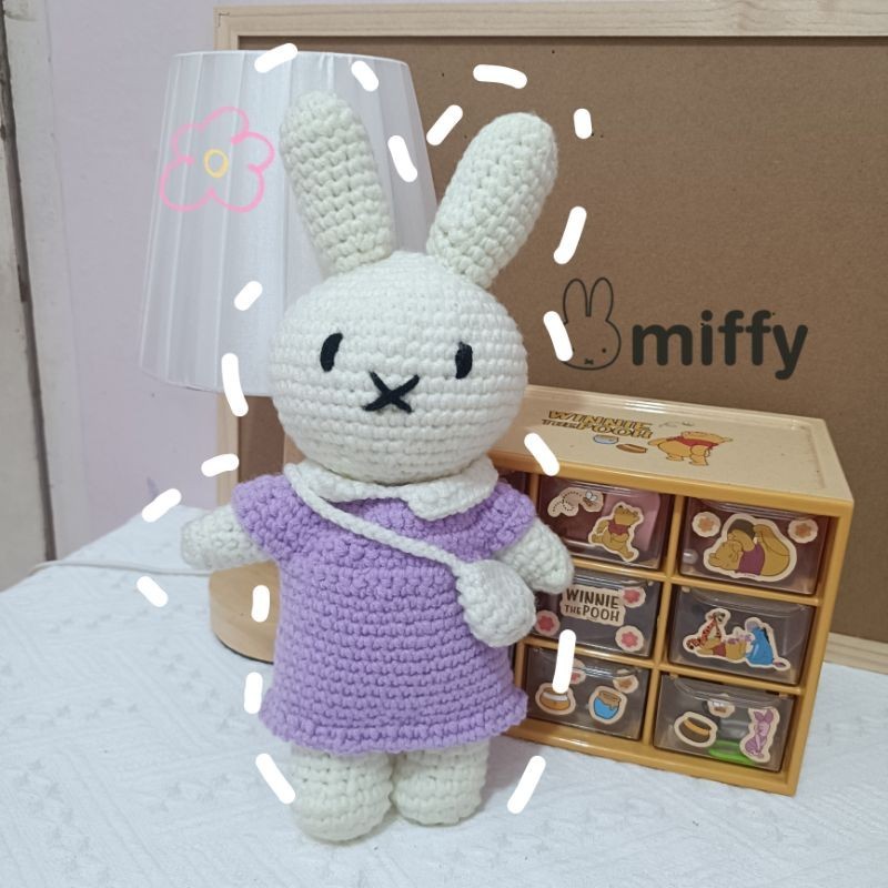 amigurumi boneka Miffy • boneka rajut Miffy • amigurumi boneka kelinci • boneka Miffy • Miffy • bone
