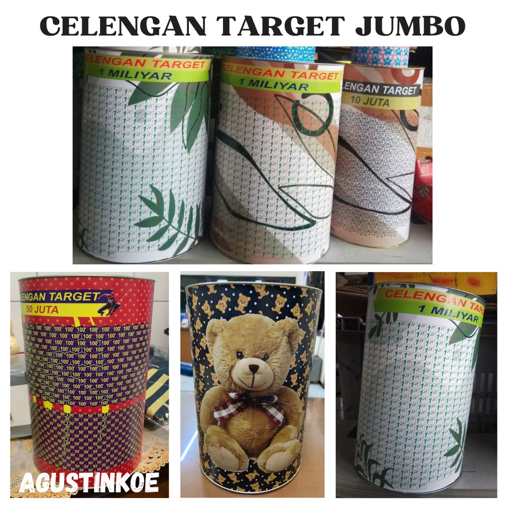 [UKURAN JUMBO] Celengan Traget Jumbo  / Celengan Target Ready Jumbo Besar / Celengan Target 50 Juta 