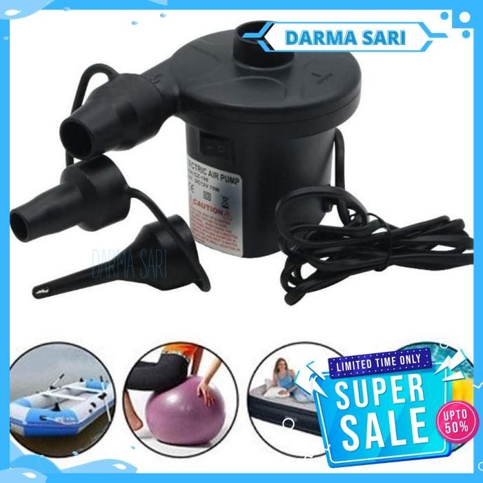 POMPA ANGIN ELEKTRIK KOMPRESOR MINI BALON KASUR KOLAM YOGABALL ANGIN PAKET HEMAT
