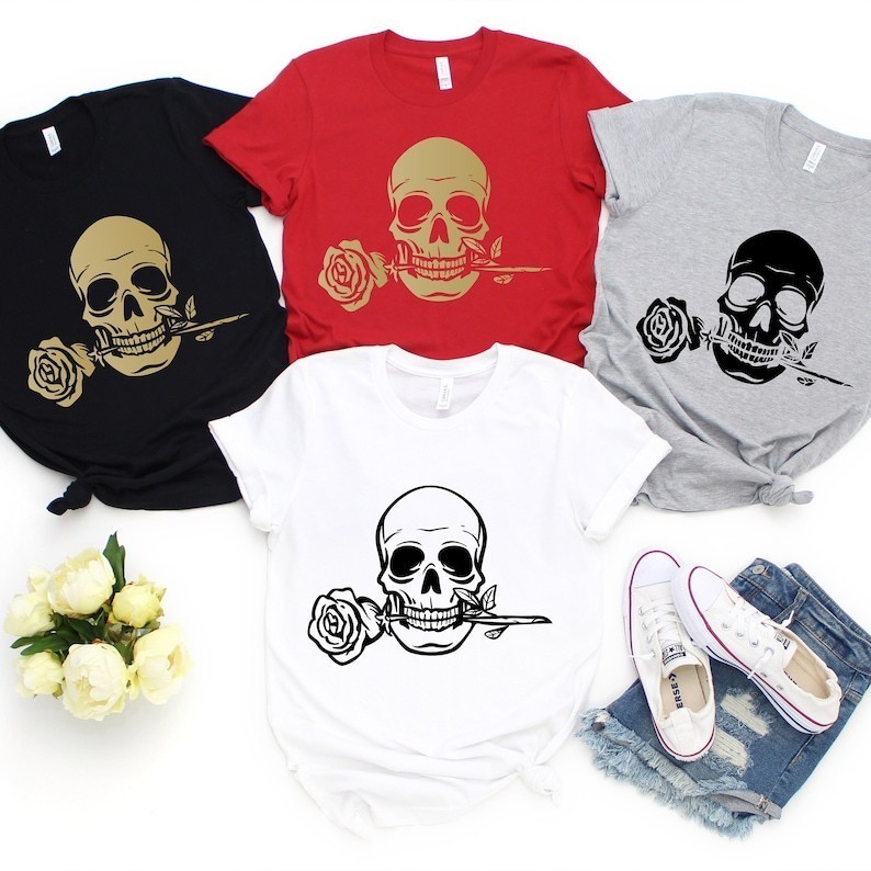 Kemeja Hari Kasih Sayang Tengkorak Kaos Hari Valentine Kaos Hari Kasih Sayang Kerangka Kemeja Tengko