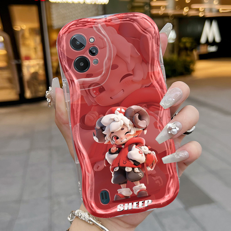 Casing Hp Realme C31 Case topi tanduk sapi merah untuk anak laki-laki pola Kesing ponsel baru casing