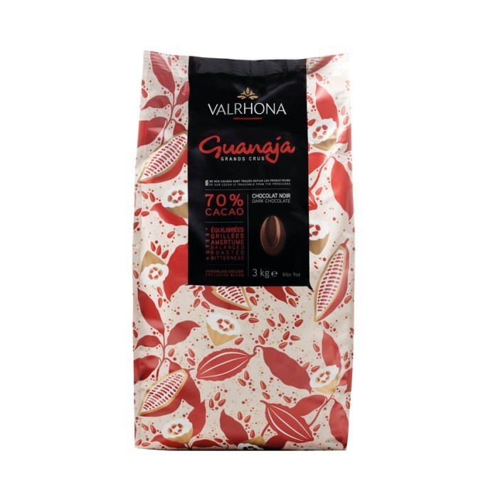

Cabina Valrhona Guanaja 70% Dark Chocolate Couverture Coklat Coin 250Gram
