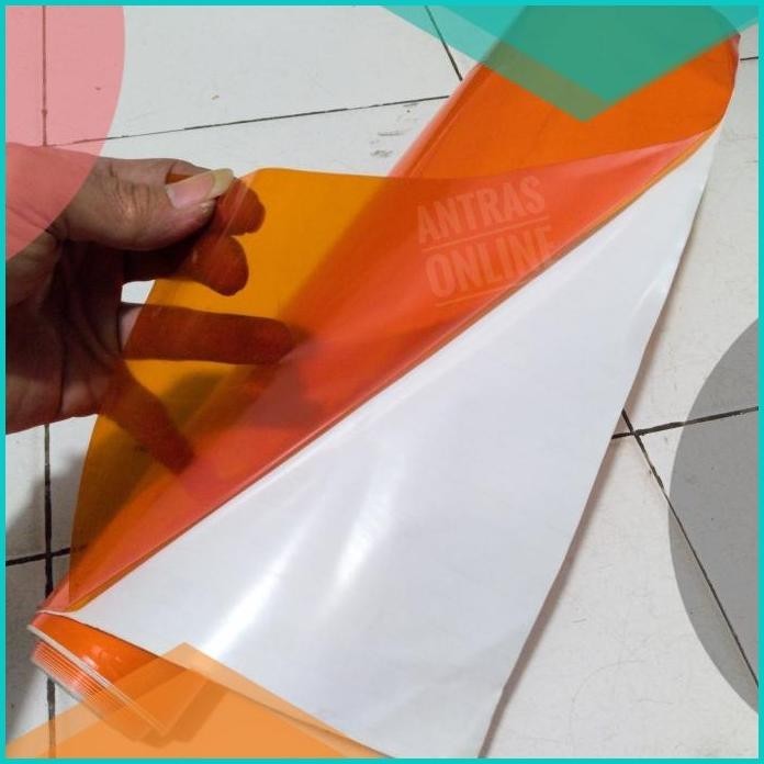 stiker skotlet transparan orange glossy - sticker motor mobil aquarium