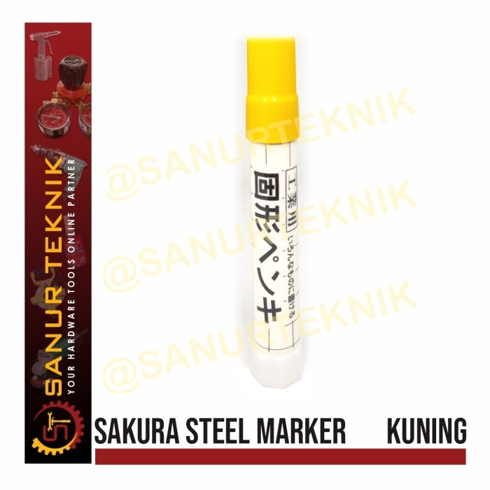 

Solid Steel Marker/ Spidol Penanda Besi Baja Permanen Sakura Kuning