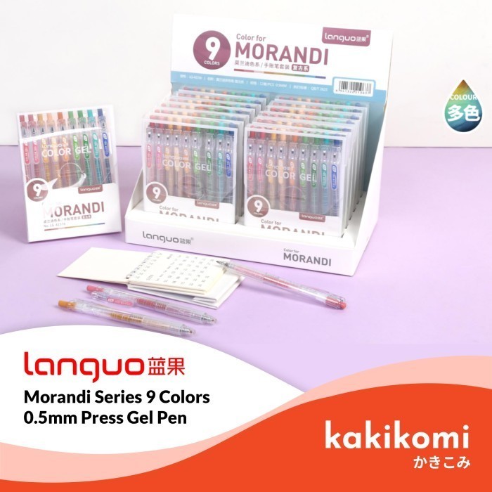 

Pulpen Warna Warni Gel 0.5Mm Set 9Pcs Languo Morandi Series 9 Colors