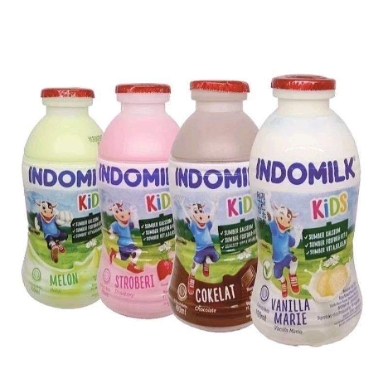 

Indomilk Susu Botol Cair 190ml Coklat, Strawberry, Melon