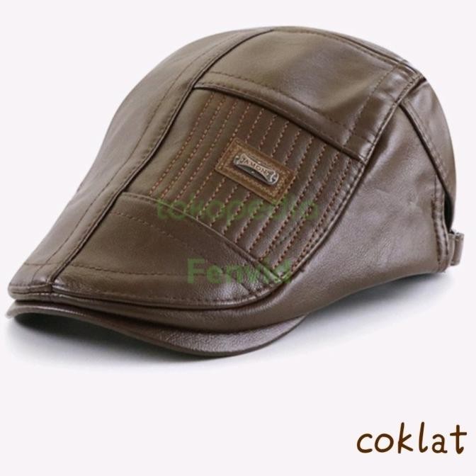 Diskon Murah  topi baret asli kulit pria wanita varian 3 warna-import