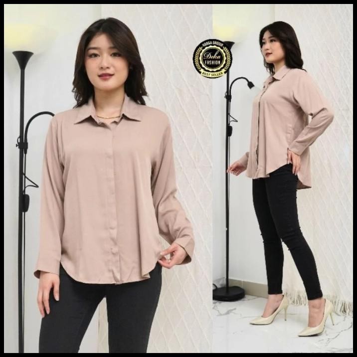 murah kemeja wanita casual / kemeja double crep katun twill 30s - 3031 silahkan diorder