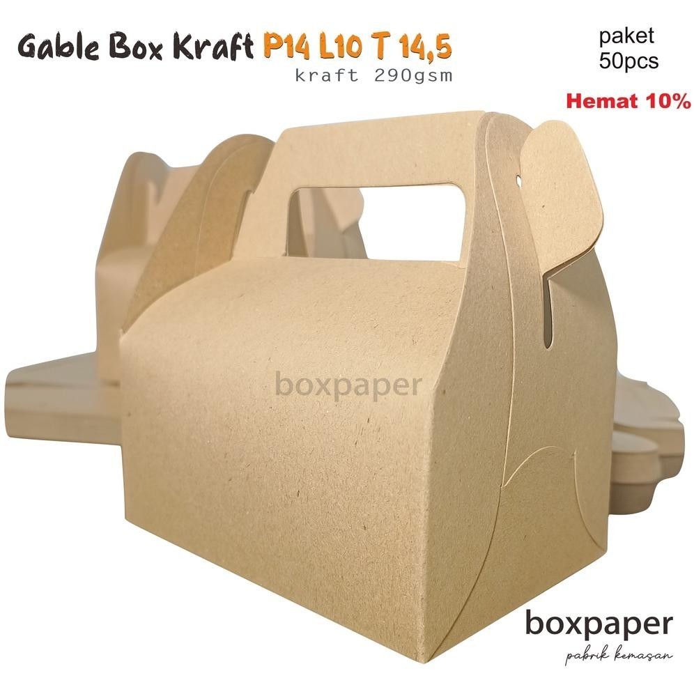 

COD Gable Box Kraft isi 50 PCS / Dus Kue / Box Snack Nasi Ayam Souvenir Hadiah Makanan Kemasan Laminasi Murah jak-127