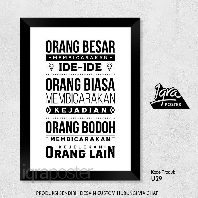 Hiasan Dinding Poster Motivasi & Pigura A4 - Orang Besar