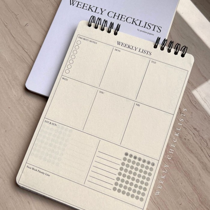 

MURAH Weekly Planner Checklist Mingguan Ukuran A5 Spiral by peulanopapers