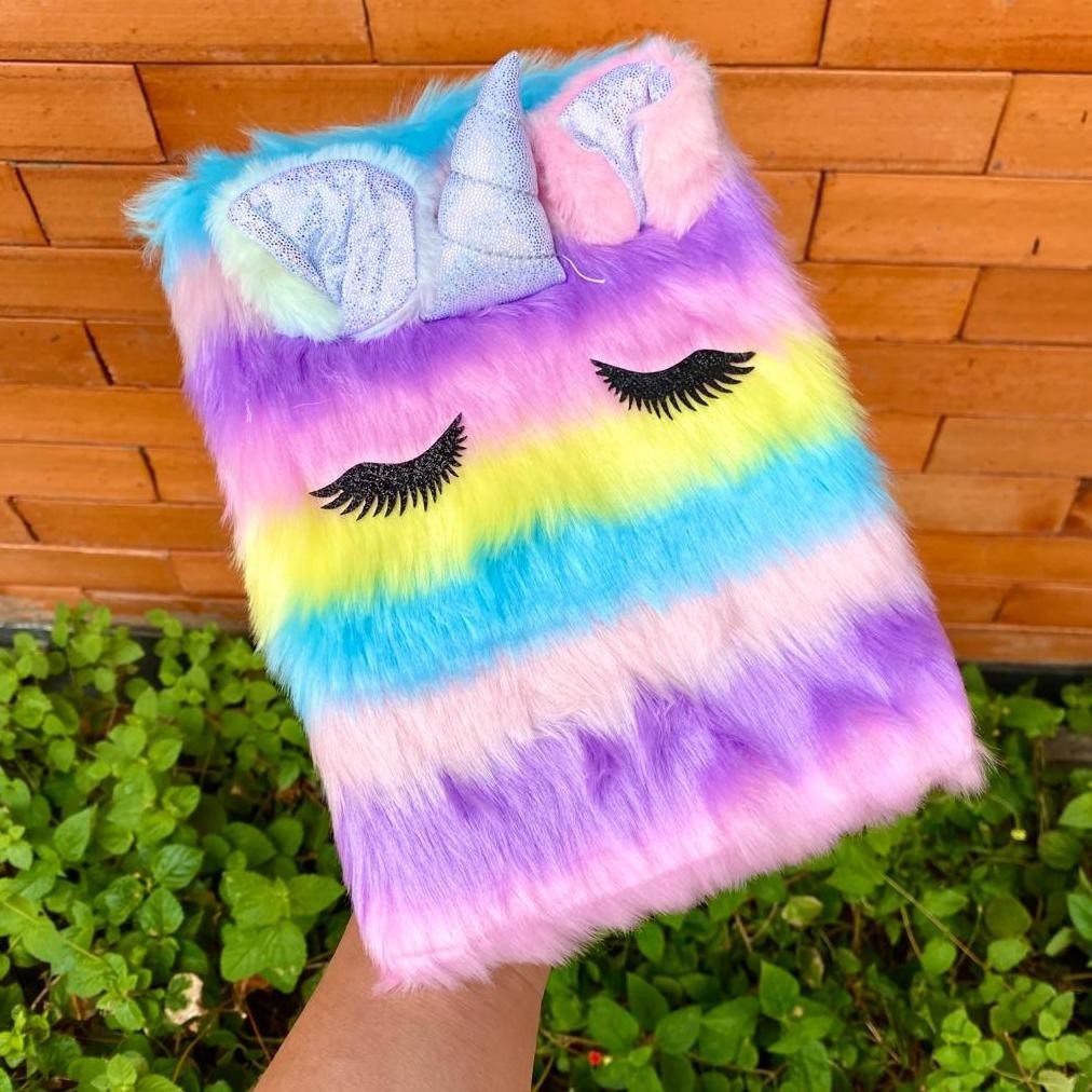 

NOTEBOOK BULU DIARY UNICORN BULU FUR SQUISHY BUKU TULIS ANAK KUDA PONY 3.3