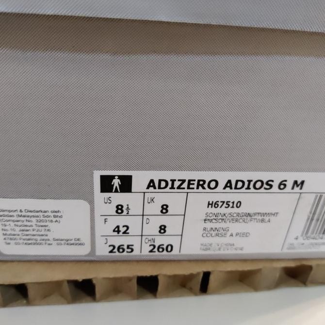 sepatu lari adidas adizero adios 6 original Sale bnib 2.200.000 murah