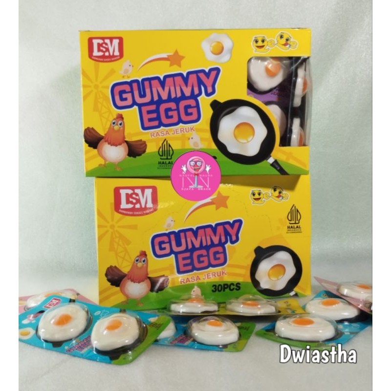 

Permen Jelly Gummy EGG rasa jeruk 1 pak isi 30 PCS