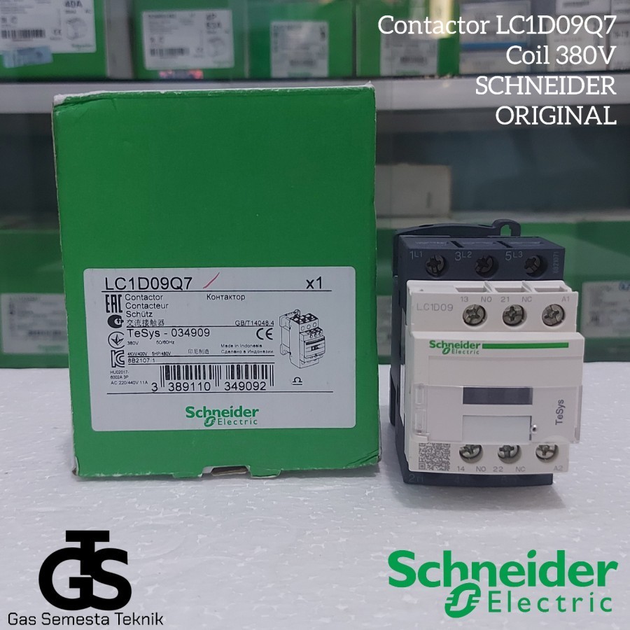 CONTACTOR LC1D09Q7 380V SCHNEIDER ORI | KONTAKTOR LC1D09Q7 COIL 380V