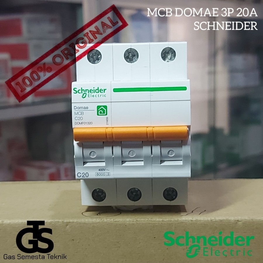 MCB DOMAE 3 PHASE 20 AMPERE SCHNEIDER | MCB SCHNEIDER 3P 20A ORIGINAL