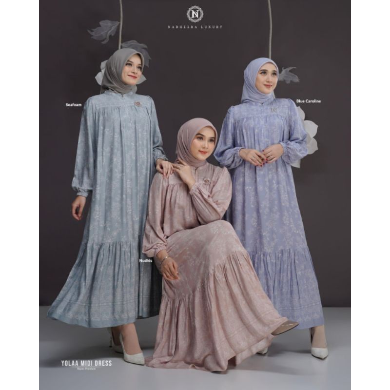 YOLLA MIDI DRESS / GAMIS MIDI DRESS / GAMIS NADHERA LUXURY / GAMIS TERBARU