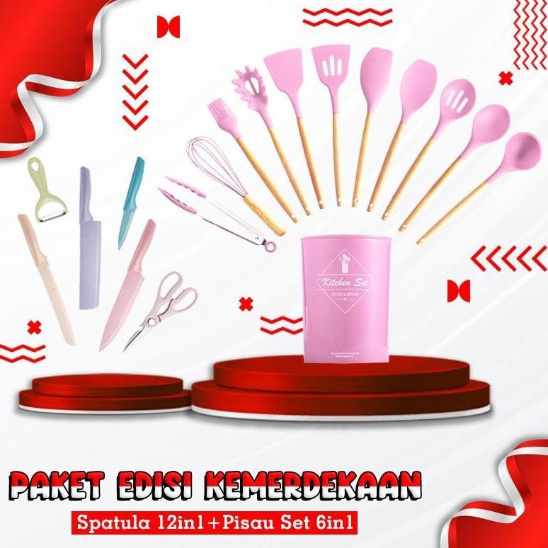 To94 (Ss) Paket Combo Merdeka Sale Spatula 12In1+Pisau Set 6In1 BisaCod