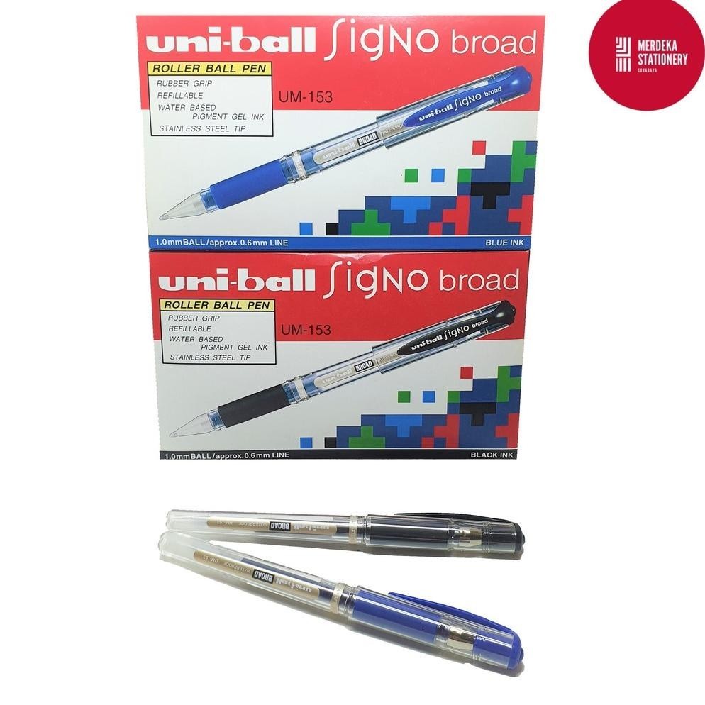 

Sedang Promooo !!! (Isi 12)Pulpen/Bolpen/Ballpen/Ballpoint Roller Uni-Ball Sno Broad Um-153 1.0Mm Hitam/Biru
